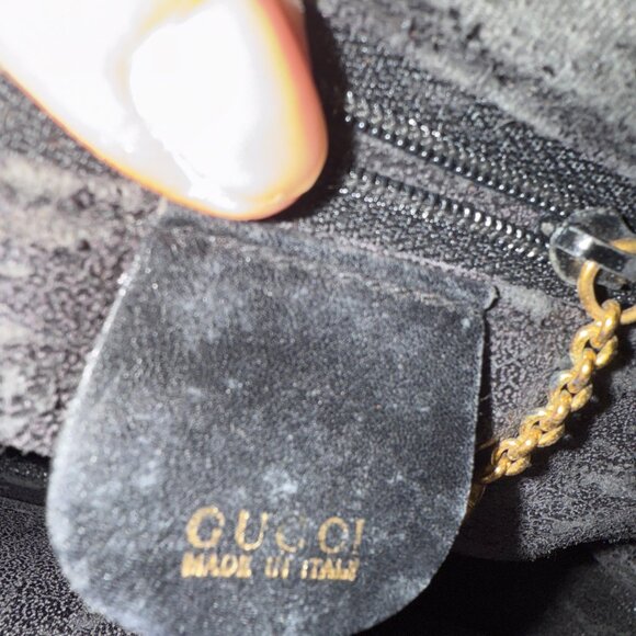 GUCCI Bamboo Top Handle Bag Black Leather | Authentic, Vintage Early 2000s - Picture 8 of 10